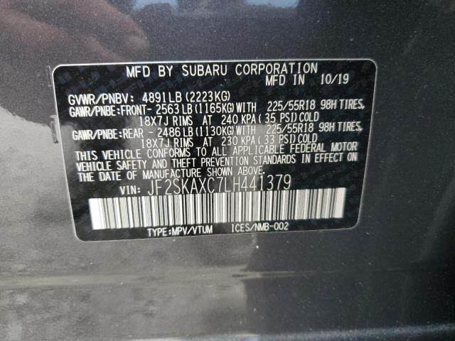 JF2SKAXC7LH441379 - 2020 SUBARU FORESTER TOURING 灰色 照片 13