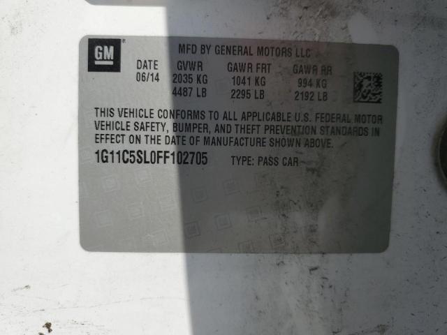 1G11C5SL0FF102705 - 2015 CHEVROLET MALIBU 1LT Ağ foto 13