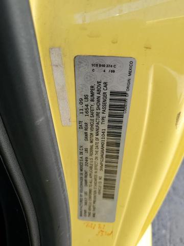 3VWPG3AG8AM011041 - 2010 VOLKSWAGEN NEW BEETLE YELLOW photo 12