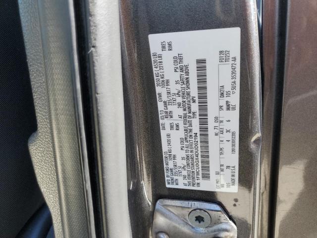 1FMCU0GX4DUD02194 - 2013 FORD ESCAPE SE GRAY photo 12