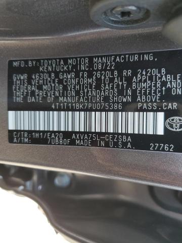 4T1T11BK7PU075386 - 2023 TOYOTA CAMRY SE NIGHT SHADE CHARCOAL photo 12