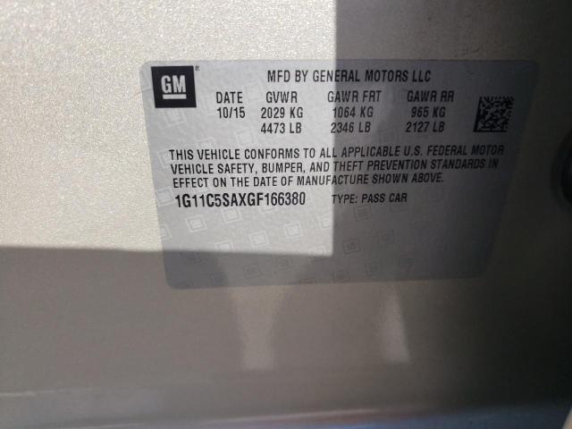 1G11C5SAXGF166380 - 2016 CHEVROLET MALIBU LIM LT 金色 照片 12