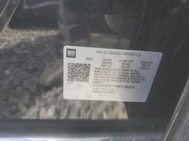 1G1ZD5ST7NF176024 - 2022 CHEVROLET MALIBU LT CHARCOAL photo 12