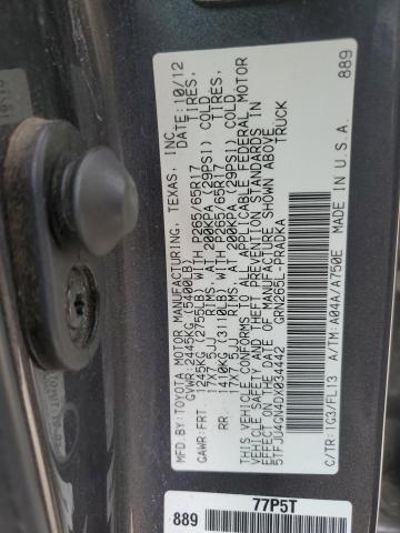 5TFJU4GN4DX034442 - 2013 TOYOTA TACOMA DOUBLE CAB PRERUNNER SILVER photo 12