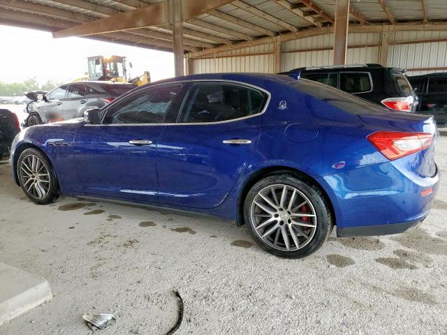 ZAM57RTAXG1182042 - 2016 MASERATI GHIBLI S BLUE photo 2