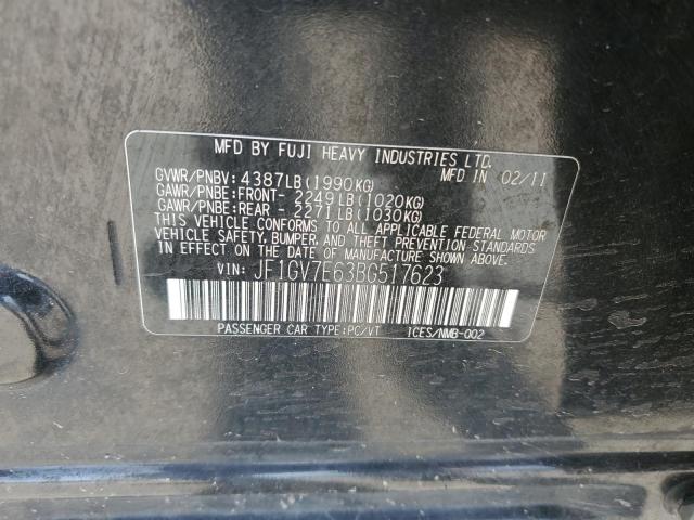 JF1GV7E63BG517623 - 2011 SUBARU IMPREZA WRX GRAY photo 13