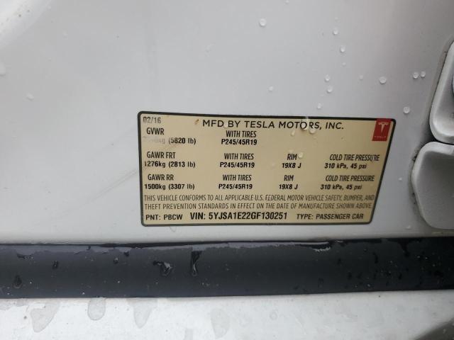 5YJSA1E22GF130251 - 2016 TESLA MODEL S Ağ foto 14