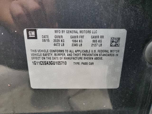 1G11C5SA3GU105710 - 2016 CHEVROLET MALIBU LIM LT 灰色 照片 12