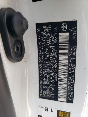 JTKDE3B76A0304653 - 2010 TOYOTA SCION TC 白色 照片 12