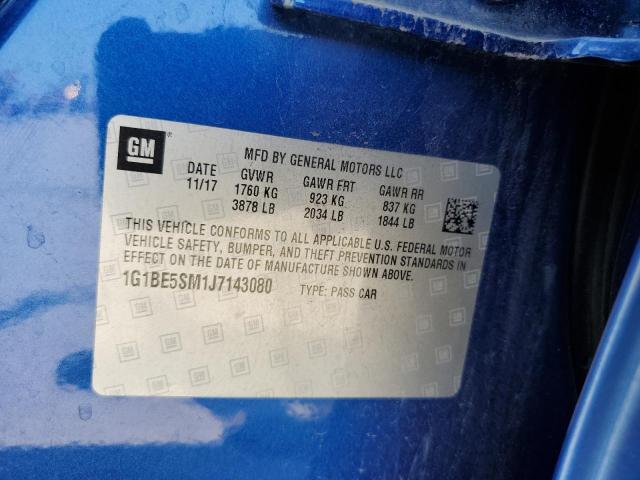 1G1BE5SM1J7143080 - 2018 CHEVROLET CRUZE LT BLUE photo 12