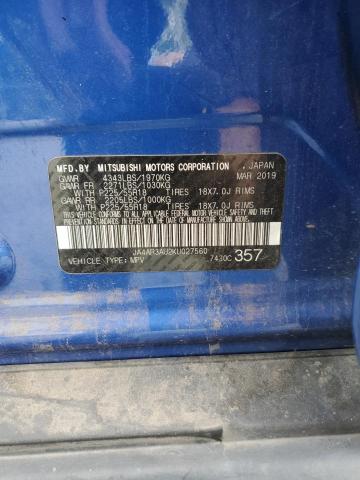 JA4AR3AU2KU027560 - 2019 MITSUBISHI OUTLANDER ES 蓝色 照片 13