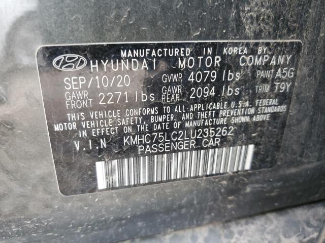 KMHC75LC2LU235262 - 2020 HYUNDAI IONIQ SE CHARCOAL photo 13