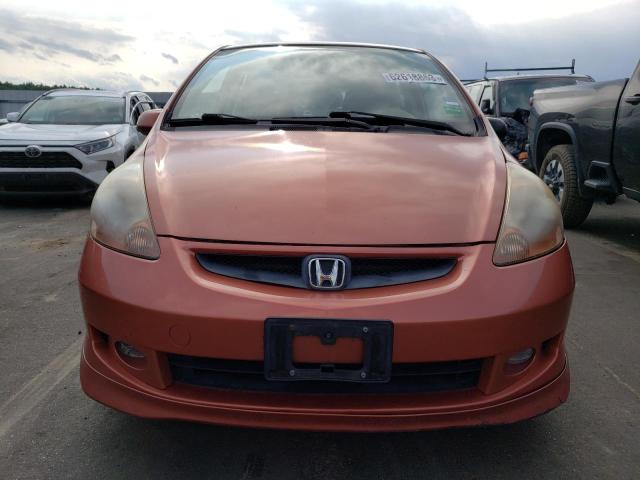 JHMGD38618S070358 - 2008 HONDA FIT SPORT ORANGE photo 5