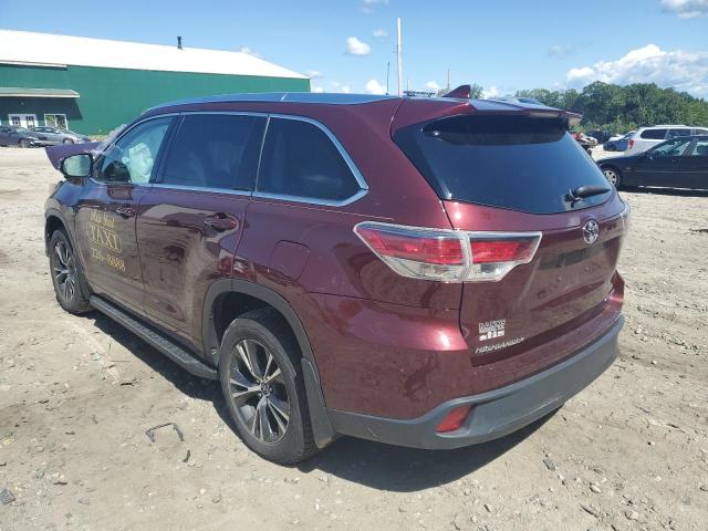 5TDJKRFH8GS243255 - 2016 TOYOTA HIGHLANDER XLE Rot Foto 2
