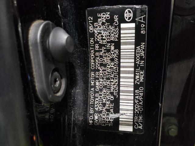 JTDZN3EU1C3169758 - 2012 TOYOTA PRIUS V BLACK photo 12