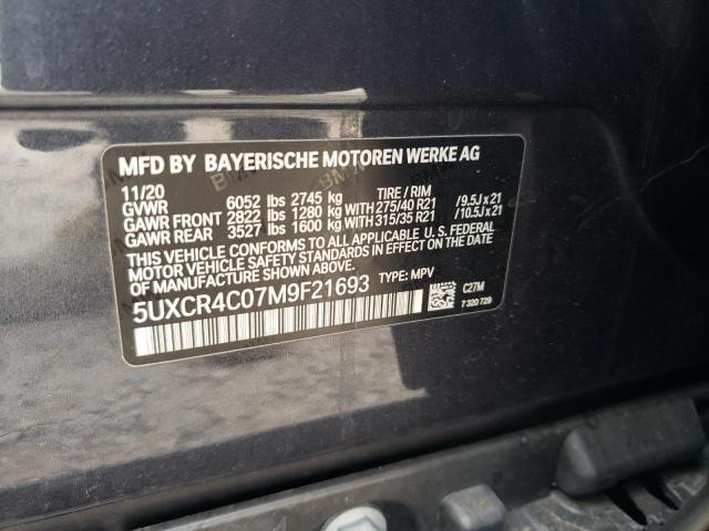 5UXCR4C07M9F21693 - 2021 BMW X5 SDRIVE 40I GRAY photo 13