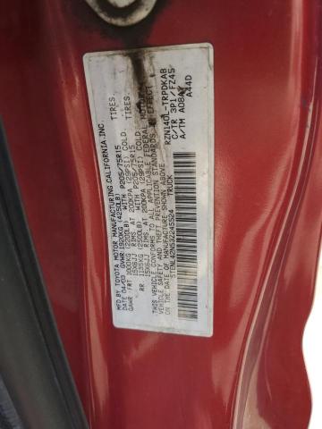 5TENL42N53Z245524 - 2003 TOYOTA TACOMA RED photo 12