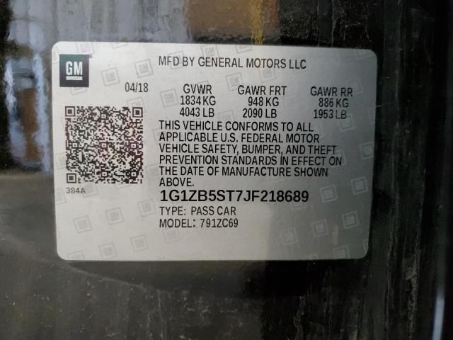 1G1ZB5ST7JF218689 - 2018 CHEVROLET MALIBU LS Qara foto 13