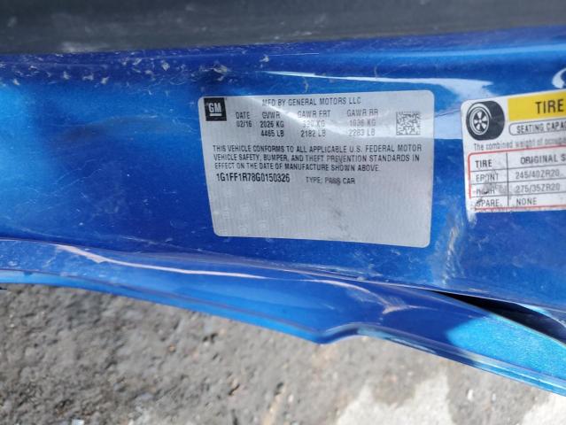 1G1FF1R78G0150326 - 2016 CHEVROLET CAMARO SS BLUE photo 13