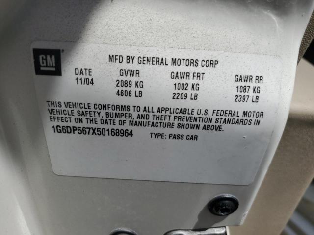 1G6DP567X50168964 - 2005 CADILLAC CTS HI FEATURE V6 WHITE photo 12