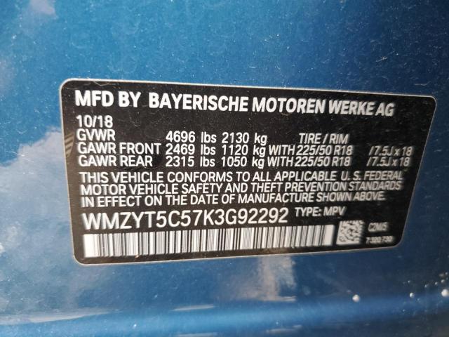 WMZYT5C57K3G92292 - 2019 MINI COOPER S COUNTRYMAN ALL4 BLUE photo 13