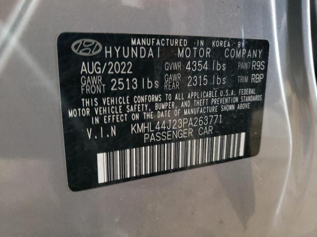 KMHL44J23PA263771 - 2023 HYUNDAI SONATA SEL PLUS SILVER photo 12