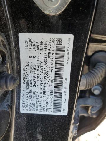 2HGFC1E59LH703027 - 2020 HONDA CIVIC SI BLACK photo 12