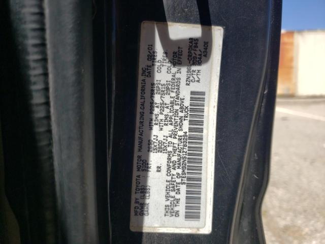 5TESM92N51Z783294 - 2001 TOYOTA TACOMA XTRACAB PRERUNNER შავი ფოტო 12