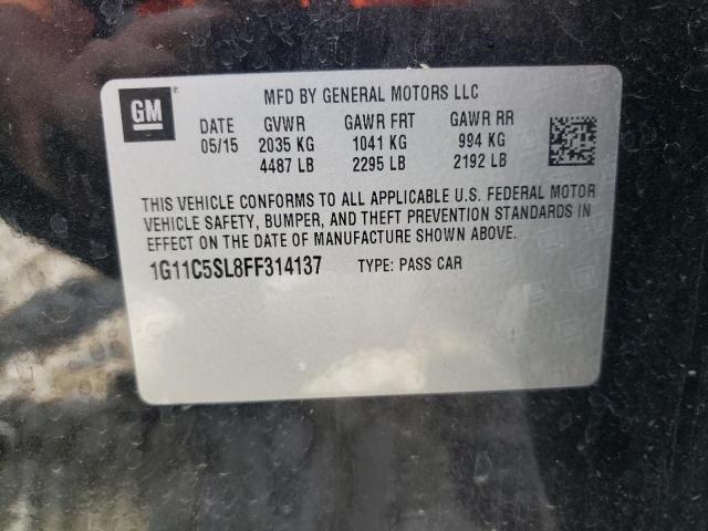 1G11C5SL8FF314137 - 2015 CHEVROLET MALIBU 1LT BLACK photo 12