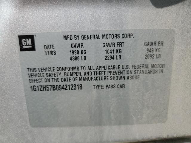 1G1ZH57B094212318 - 2009 CHEVROLET MALIBU 1LT 银色 照片 12