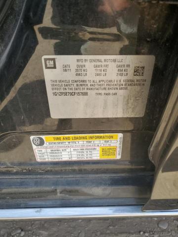 1G1ZF5E79CF157688 - 2012 CHEVROLET MALIBU 3LT შავი ფოტო 12