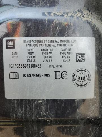 1G1PC5SB9F7188432 - 2015 CHEVROLET CRUZE LT 石墨色 照片 12