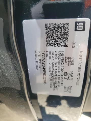 1G1YA2D49P5112486 - 2023 CHEVROLET CORVETTE STINGRAY 1LT BLACK photo 12