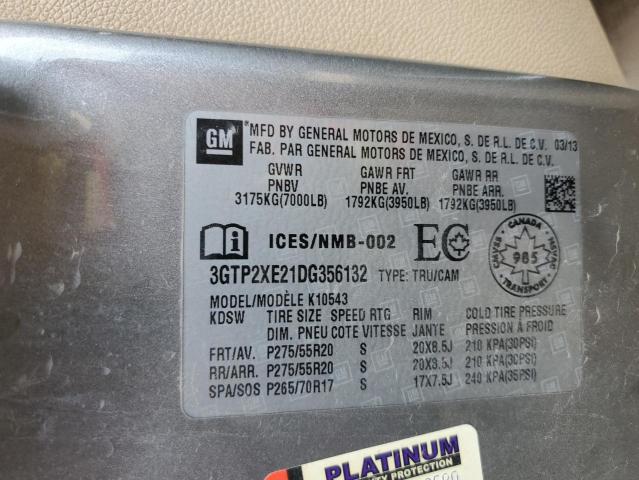 3GTP2XE21DG356132 - 2013 GMC SIERRA K1500 DENALI GRAY photo 12