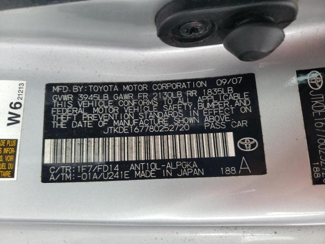 JTKDE167780252720 - 2008 TOYOTA SCION TC 银色 照片 13