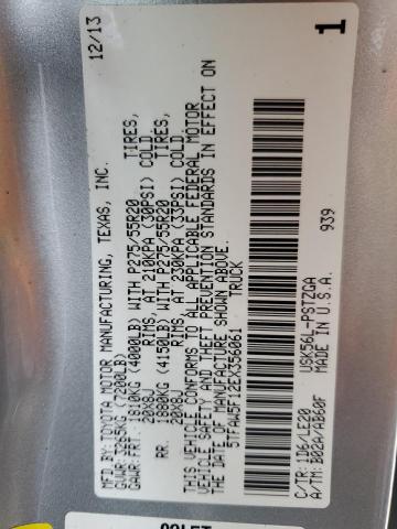 5TFAW5F12EX356061 - 2014 TOYOTA TUNDRA CREWMAX PLATINUM 银色 照片 12