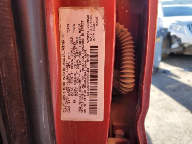 5TEGN92N23Z222461 - 2003 TOYOTA TACOMA DOUBLE CAB PRERUNNER RED photo 12