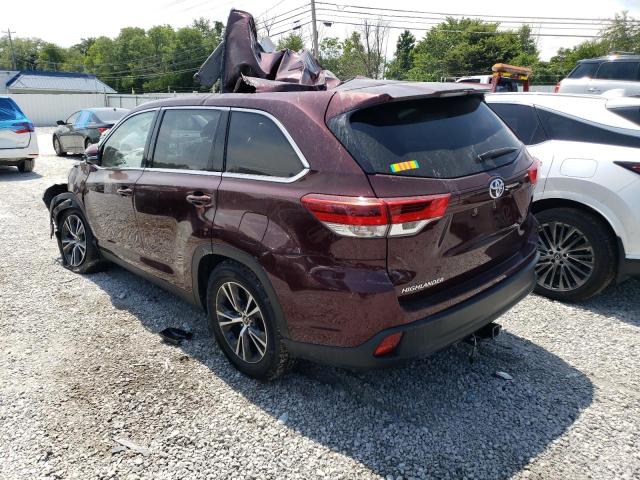 5TDZARFH8KS054779 - 2019 TOYOTA HIGHLANDER LE RED photo 2