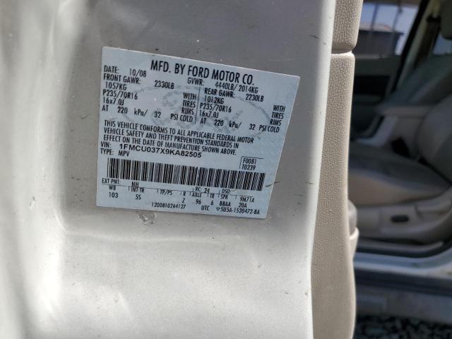 1FMCU037X9KA82505 - 2009 FORD ESCAPE XLT TAN photo 13