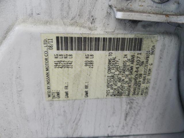 1N4AL2AP0CN443071 - 2012 NISSAN ALTIMA BASE WHITE photo 12