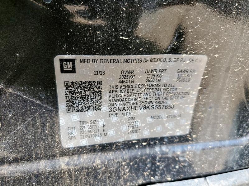 3GNAXHEV8KS557650 - 2019 CHEVROLET EQUINOX LS CHARCOAL photo 13