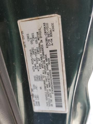 4TASM92N4XZ499509 - 1999 TOYOTA TACOMA XTRACAB PRERUNNER მწვანე ფოტო 13