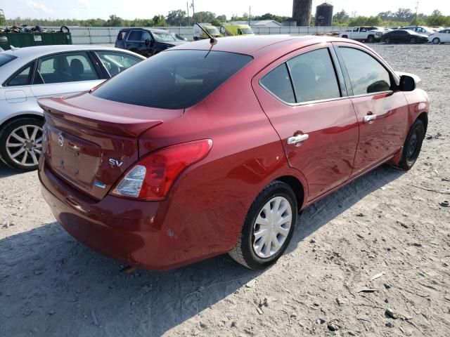 3N1CN7AP4EL834689 - 2014 NISSAN VERSA S RED photo 3