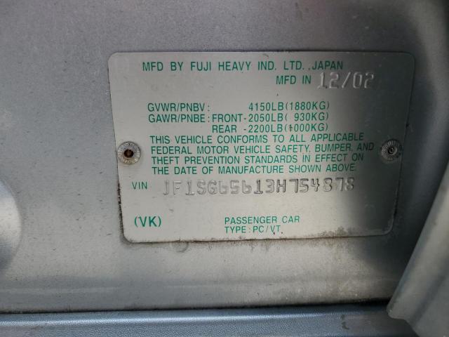 JF1SG65613H754878 - 2003 SUBARU FORESTER 2.5XS Gümüş foto 12