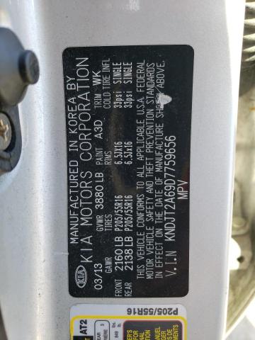 KNDJT2A69D7759656 - 2013 KIA SOUL + SILVER photo 12