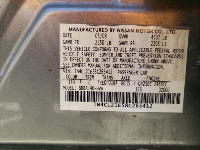 1N4CL21E58C265412 - 2008 NISSAN ALTIMA HYBRID TEAL photo 12