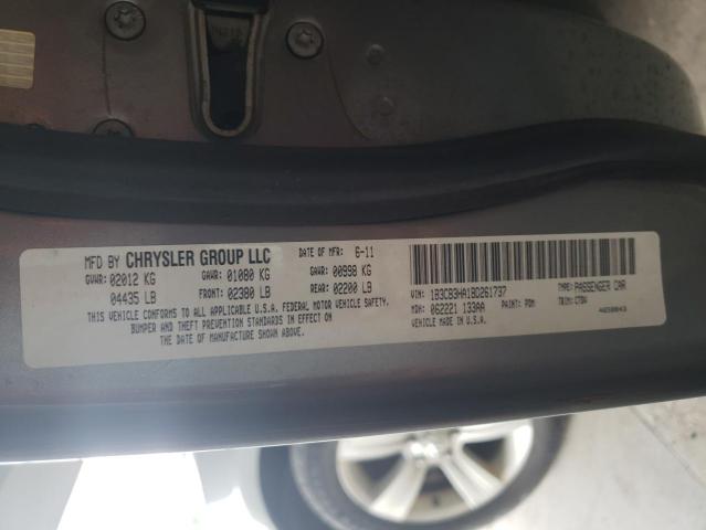 1B3CB3HA1BD261737 - 2011 DODGE CALIBER MAINSTREET CHARCOAL photo 12