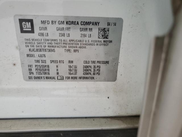 KL4CJBSB7EB736945 - 2014 BUICK ENCORE CONVENIENCE 白色 照片 12