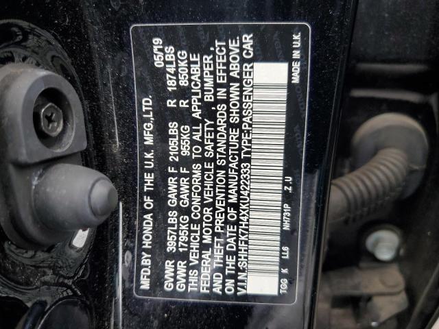 SHHFK7H4XKU422333 - 2019 HONDA CIVIC SPORT 黑色 照片 12