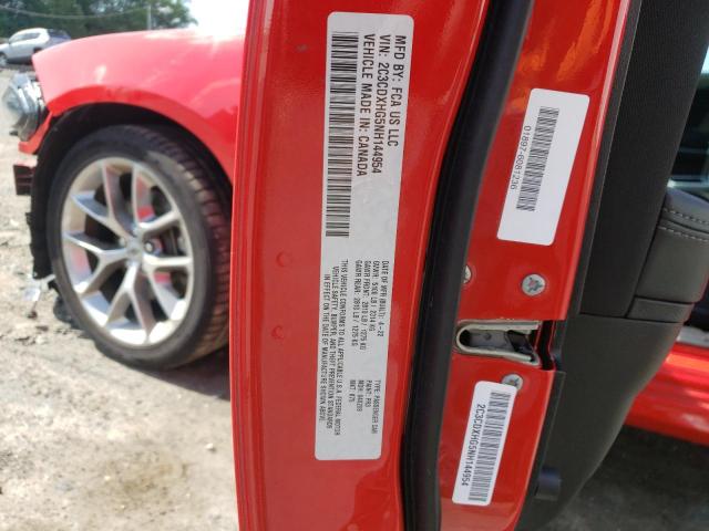 2C3CDXHG5NH144954 - 2022 DODGE CHARGER GT RED photo 13